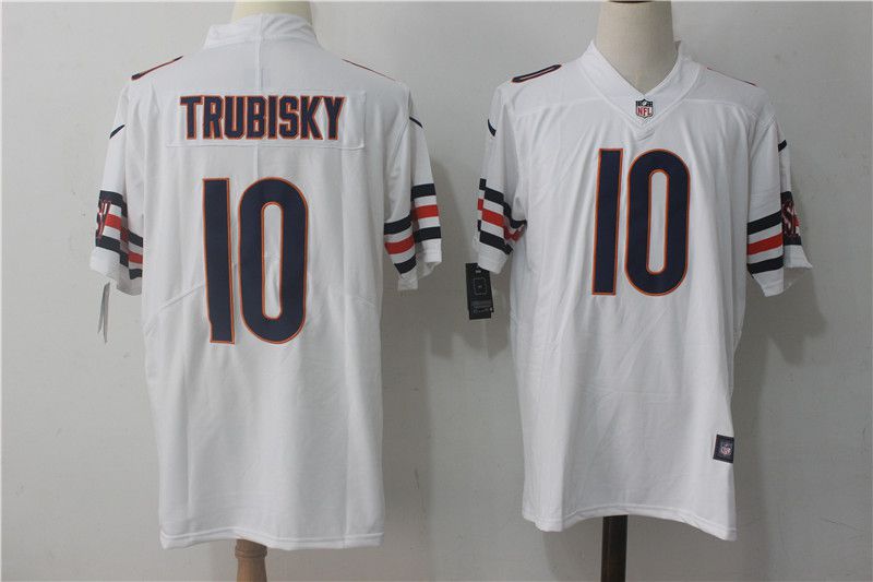 Men Chicago Bears 10 Trubisky White Nike Vapor Untouchable Limited NFL Jerseys
